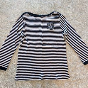 Light Pink and Navy Striped Tee Lauren Jeans Company Tee Size M
